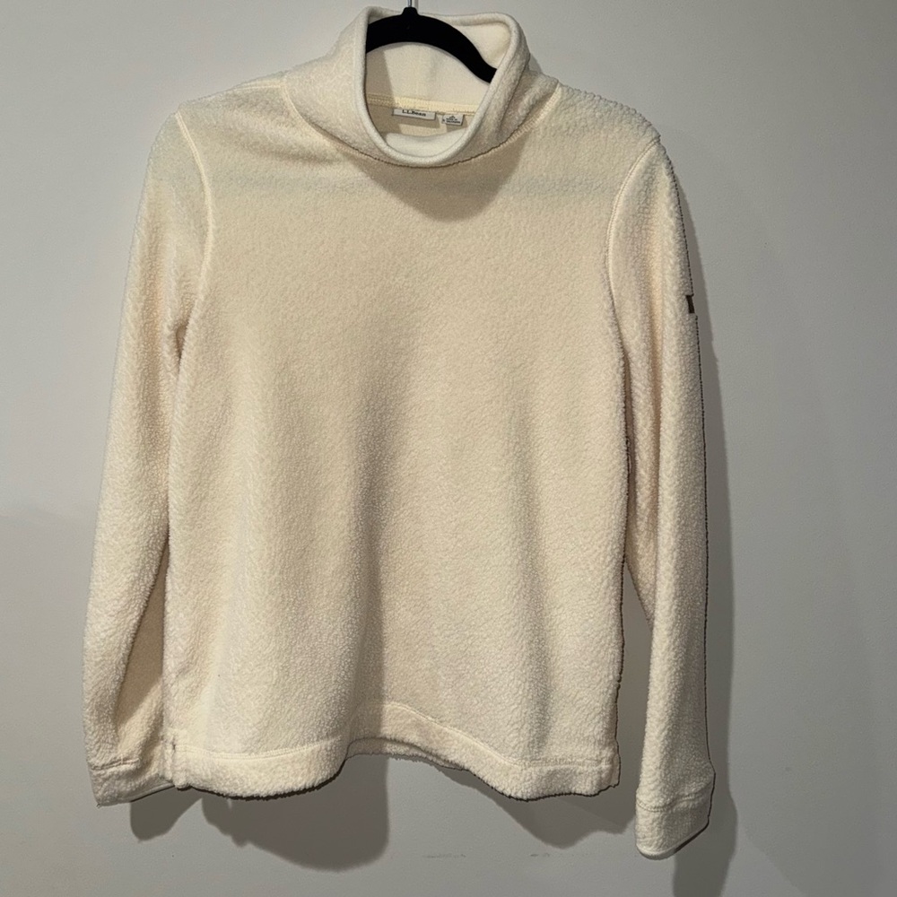 L.L. Bean Cream Fleece Jacket So Soft and Cozy